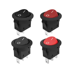 20mm 12A /250VAC Diâmetro Rodada Rocker Switches Preto Mini Redondo Preto Branco Vermelho 2 Pin ON-OFF Rocker Switch KCD1-105