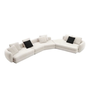 Juego de sofá <span class=keywords><strong>esquinero</strong></span> de tela minimalista italiano de Saint-Germain con patas de acero inoxidable, sofá <span class=keywords><strong>esquinero</strong></span> de fila recta <span class=keywords><strong>para</strong></span> sala de estar grande - Product Image 1