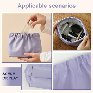Sac de toilette en PU écologique grande capacité, logo personnalisable, sac à maquillage coloré pour femmes - Product Image 1