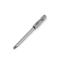 Embouts de tournevis magnétiques à fente en acier S2 de qualité industrielle de 75 mm, tige hexagonale de 1/4 pouce, antidérapants, tête plate, aimant puissant