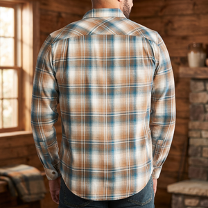 Men's Casual Short Sleeve 100% Cotton Anti-Wrinkle Breathable Anti-UV Print Formal <b>Flannel</b> Work Shirts Spring - Product Image 3