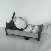 Égouttoir à vaisselle à 1, 2 ou 3 niveaux pour comptoir de cuisine, égouttoir à vaisselle en aluminium avec planche d'égouttage