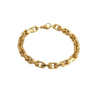 Pulsera de Cadena de Eslabones de Moda, Chapada en Oro de 18K, Acero Inoxidable, Diseño Grueso, Accesorio de Joyería Unisex, Hecho en Yiwu - Product Image 5