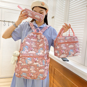 Nueva Mochila Escolar de Nailon a la Moda para Estudiantes de Primaria y Secundaria, Juego de Tres Piezas de Gran Capacidad para Reducir la Carga - Product Image 6