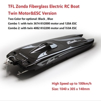Catamarán Eléctrico de Fibra de Carbono TFL 1133 Zonda Cat, Barco de Carreras RC Profesional de Alta Velocidad, Motor Doble/ESC, 100 km/h