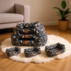 Cuccia per animali Yommy, morbido cuscino per cani e gatti, taglia S, M, L, con design a impronta di zampa, comodo nido per dormire. - Product Image 3