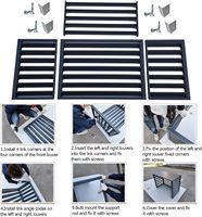 Cache-compresseur de climatiseur extérieur mural carré en aluminium et plastique, durable, à installation facile, avec couvercle à persiennes, design moderne pour