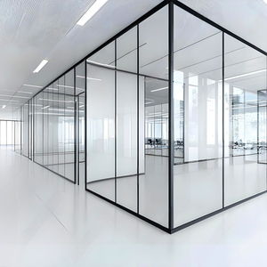 Divisorio in vetro con cornice personalizzata fonoassorbente in vetro temperato divisore da parete uso ufficio configurazione rapida in stile moderno - Product Image 2