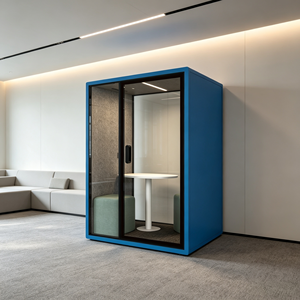 Cabina de Trabajo Privada Insonorizada Modular de Vidrio Moderna y Económica, Prefabricada, Portátil, para Oficina en Casa o Interiores - Product Image 3