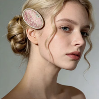 Pince à cheveux de luxe en alliage de brocart chinois avec perles, motif géométrique classique, pour femmes, accessoires de fête, pince à cheveux personnalisée en forme de fleur pour filles, motif dessin animé