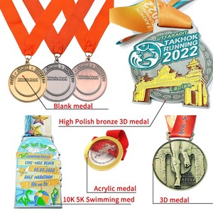 Medaglie Sportive 3D Personalizzate in Cristallo Ecologico, Lucidate e Incise, Placcate in Bronzo, Argento e Oro, Produzione Cinese - Product Image 4