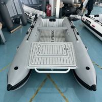 Bateau Catamaran Semi-Rigide Gonflable 380cm en PVC Mehler pour 6 Personnes avec Plateforme de Pêche à l'Ancienne pour la Navigation à la Dérive – Origine Chine, Faible MOQ