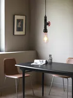 Lampe suspendue rétro style industriel en tuyau d'évacuation, pour salle à manger, bar, club, café, restaurant, luminaire suspendu à tête unique, articles de décoration intérieure