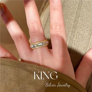เครื่องประดับเงินแท้ King Silver Jewelry S925 ชุบทอง รูปดาวกระจาย กำไลข้อมือสำหรับผู้หญิง สวมใส่ได้ทุกวัน ชุดเครื่องประดับคุณภาพสูง - Product Image 4
