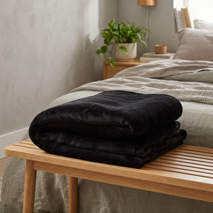 Couverture Sherpa Grise Style Américain Automne, Certifiée GRS, en Textile Raschel, Matériaux Recyclés, Tailles King et Twin, pour la Maison et l'Avion - Product Image 2