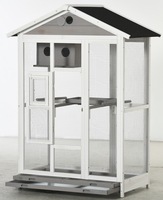 Chilochilo 60 "Cage à oiseaux en bois cage de vol volière avec nid de 4 perchoirs et plateau coulissant pour intérieur extérieur