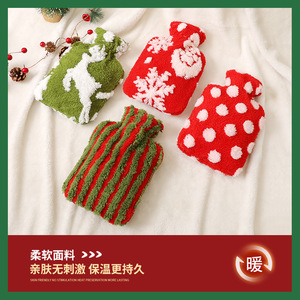 Bolsa de Agua Caliente Navideña de 500 ml, Rellena de Algodón PP para Mantener el Calor, Bolsa de Agua Caliente de Felpa Gruesa con Dibujos Animados - Product Image 4