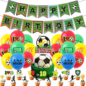 Set de Decoración para Fiesta de Aficionados al Fútbol, Incluye Globos Colgantes, Pancarta, Banderín y Bandera para Eventos Temáticos de Fútbol, Regalos para la Zona de Aficionados - Product Image 1