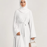 Ensemble Abaya deux pièces uni EVE YJE117, robe longue à manches longues pour femmes musulmanes modestes, pour la prière quotidienne et les mariages