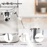 Mesin Kopi Semi-otomatis Tekanan Tinggi dengan Penggiling Uap, Warna Beige, Model EU Plug, Italia, Bahan Stainless Steel + ABS, Kapasitas 5-10 Cangkir