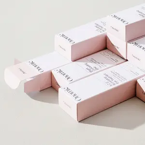 Custom Skin Care Blush Cosmetic Carton Opvouwbare Verpakking Doos Skincare Tupck Top Bedrukte Papieren Verpakking Voor Kleine