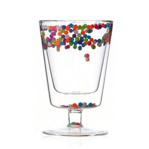 Romantico amorevole tazze dolci regalo per <span class=keywords><strong>san</strong></span> <span class=keywords><strong>valentino</strong></span> doppia parete tazze di vetro con puntini e stelle otturazioni caffè latte bicchieri di vino - Product Image 2