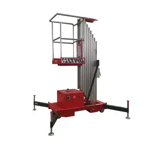 Hydraulische Verticale Telescopische Draagbare Antenne Werken Platform Ladder Lift Dubbele Mast Aluminium Lift Platform