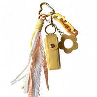 Nouvelle Trousse de Rangement Portable Personnalisée 2026 Tendance, Mignonne et de Haute Qualité, en Cuir PU pour Rouge à Lèvres et Brillant à Lèvres, avec Porte-clés Breloque