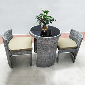 Ensemble de meubles de patio en rotin pliables et confortables avec coussins imperméables, table et chaises d'extérieur pour hôtel et salon - Product Image 5