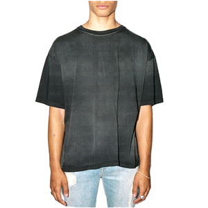 Custom <b>Design</b> Unisex Vintage Washed T Shirts Men's Oversized Heavyweight Cotton Tees Solid Pattern Digital Printing - Product Image 2