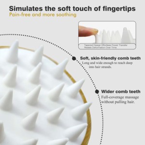 Bambus Silikon Borsten Shampoo Pinsel Rundkopf Haarwuchs Kopfhaut <span class=keywords><strong>Massage</strong></span> Bürsten - Product Image 4