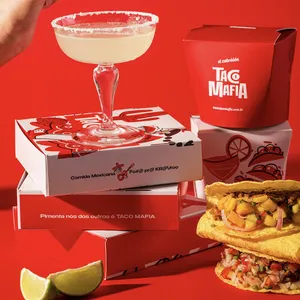 Prezzo più basso all'ingrosso Taco Burger Restaurant Paper Box Fast Food Packaging con modello di coperchio