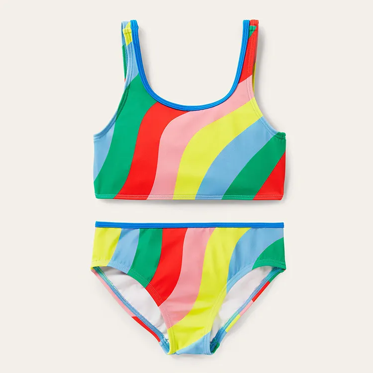 Bañador personalizado de dos piezas para niños, ropa de playa bonita con estampado de sublimación