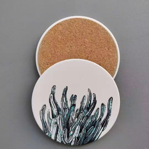 European Style Silk Screen Printed Ceramic Coaster Retro Floral Pattern Creative Waterproof Insulated <b>Pad</b> for Coffee Promotional - Product Image 6