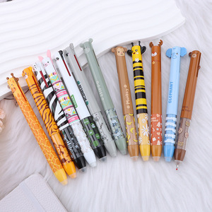 <span class=keywords><strong>Stylo</strong></span> effaçable bicolore 0,5 mm en plastique <span class=keywords><strong>avec</strong></span> motifs d'animaux de dessin animé (tigre, singe, abeille, oreilles d'éléphant) – <span class=keywords><strong>Stylo</strong></span> mignon de grande valeur en boîte - Product Image 3