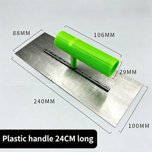 Espátula Industrial de Acero Inoxidable de 240 mm con Mango Rectangular de Plástico y Agarre Ergonómico para Acabado DIY, Flotador para Pladur, Paredes, Cemento y Mortero - Product Image 1