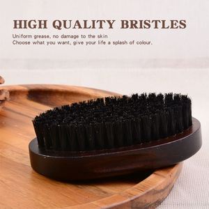 Vente directe d'usine, brosse à barbe en bois naturel de haute qualité, brosse à barbe pour hommes en poils de sanglier noirs - Product Image 2