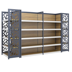 Atacado Prateleiras Comerciais Metal Aço Madeira Camada Ajustável Altura Varejo Supermercado <span class=keywords><strong>Display</strong></span> Racks - Product Image 3