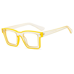 Lunettes anti-lumière bleue unisexe à monture carrée rétro, noires, à bordure complète, design léger, forme rectangulaire, décoratives - Product Image 4