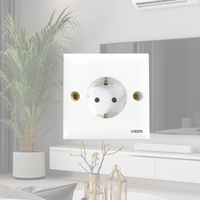 VBQN, estándar europeo de la UE, PC, 220V, 10A, panel de placa Tipo 86 146, interruptores de luz de pared de varios colores y toma de corriente integrada con incrustaciones