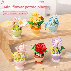 <span class=keywords><strong>Xihuan</strong></span> DIY Bloques de Construcción de Pequeñas Partículas para Armar, Ramo de Girasoles en Maceta, Juguete de Ensamblaje, Regalo de San Valentín al por Mayor para Niñas - Product Image 1