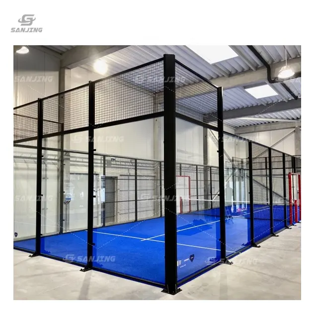 Sanjing Glass panoramic padel court cost paddle tennis court flexible padel court
