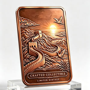 Moneda Coleccionable de Cobre Fino .999 de 1 Kg, Diseño Rectangular con Relieve de la Gran Muralla China, Edición Limitada, Decoración Artística - Product Image 2