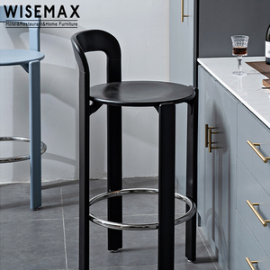 WISEMAX FURNITURE Modern Living Room Furniture High bar Stool <strong>Black</strong> Wood Frame Restaurant bar <strong>Chair</strong> Without <strong>Arm</strong> - Product Image 6