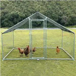 Gabbia all'aperto gabbia per pollame in acciaio zincato Walk-in gabbia per pollaio ombreggiato pollaio gestito casa coniglio penna per animali domestici