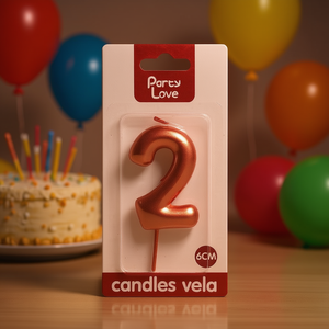 Candela Decorativa Numero 2 da 6 Cm per Torte di Compleanno - Product Image 2