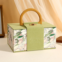 Carpetas de cartón hechas a mano de alta calidad, caja de embalaje portátil de franela de tulipán para presentación de regalo de dulces de boda y cumpleaños