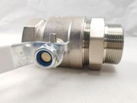 Válvula de Bola de Unión de Latón Niquelado Manual PN25 1/2"-1" Macho x Hembra con Palanca Larga para Agua/Gas OEM