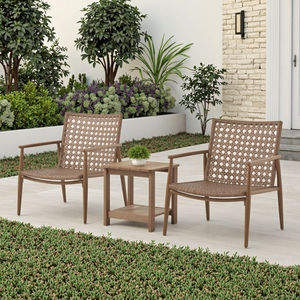 Ensemble de canapés de jardin contemporains 3 pièces de haute qualité-<span class=keywords><strong>Chaise</strong></span> et <span class=keywords><strong>table</strong></span> en rotin pour <span class=keywords><strong>balcon</strong></span> moderne pour les loisirs d'intérieur et d'extérieur - Product Image 1
