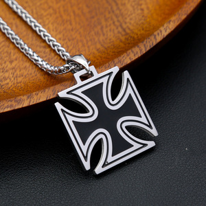Yunnique – collier avec pendentif en forme de croix en acier inoxydable pour hommes, chaîne de 60cm, bijoux de Style Hip Hop - Product Image 2